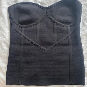 Zara black knit bustier Small